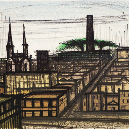 ベルナール・ビュッフェの絵画作品　タイトルは、テレグラフヒル No.87